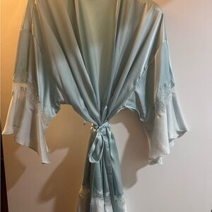 Victoria's Secret Blue Satin & Lace Robe - M/L “something blue”